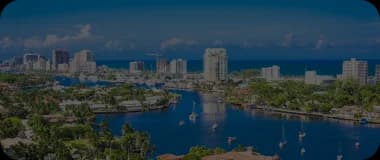 Scenic aerial of Fort Lauderdale's waterways and coastal skyline